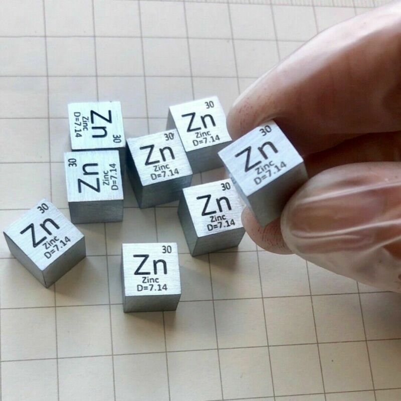 10mm 99,99% Hohe Reinheit zinc Zn Metall Wrfel elemento Periodensystem