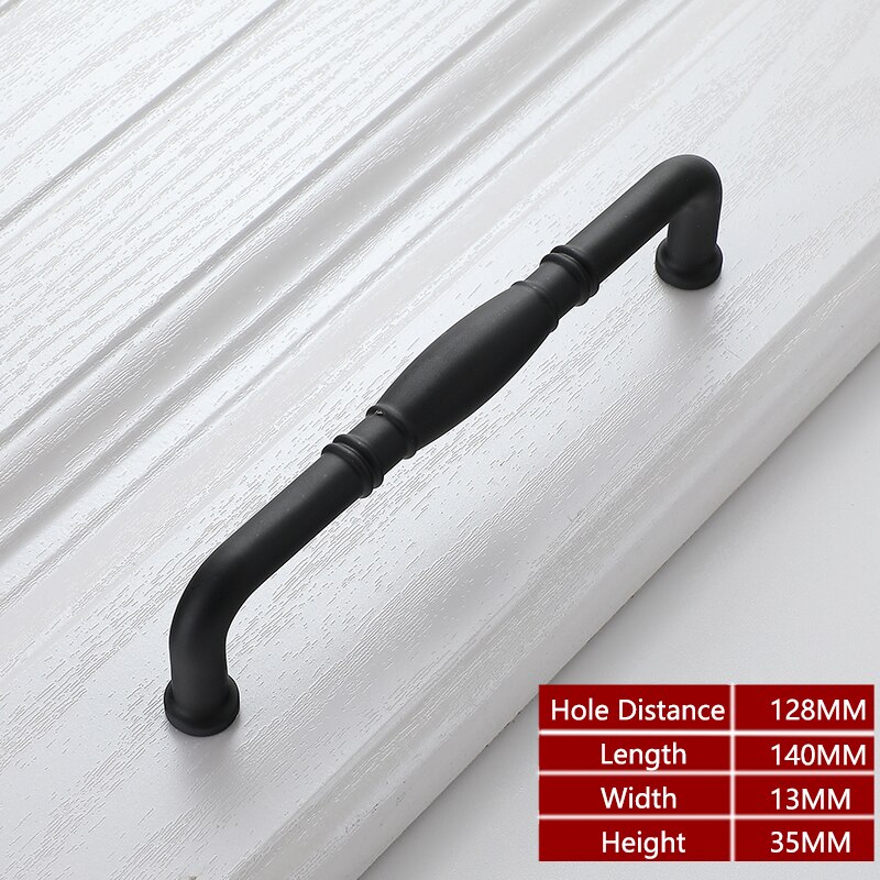 Yutoko modern svart skåp handtag fyrkantig möbel hårdvara rostfritt stål köksdörr knoppar skåp garderob låda drar: 642-128mm