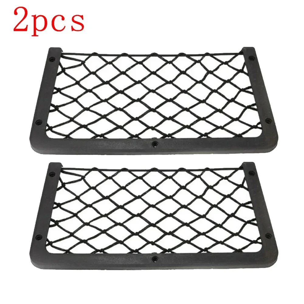 2 Stuks 320*210 Mm Universele Elastische Netto Opbergtas Zwart Grote Zakken Netten Lichtgewicht Mesh Zakken Voor auto Caravan Rv Boot