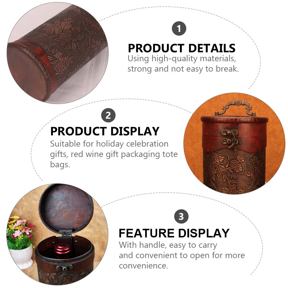 1Pc Wooden Box Decorative Storage Case Wooden Packing Box