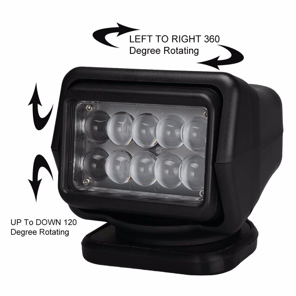 Projecteur Led avec télécommande, 50W, 7 pouces, 12V, 24V, Spot pour travaux, camion, bateau, SUV, pêche Marine, camping, 1 pièce