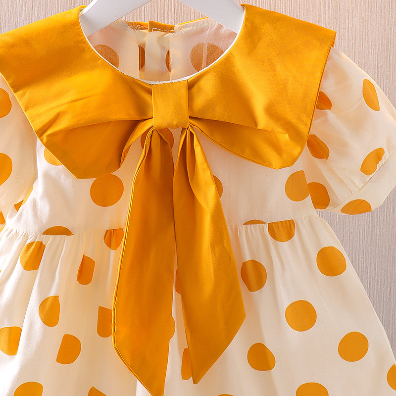 Vestido de verano con estampado de lunares para niñas, vestidos de estilo informal, ropa de de princesa