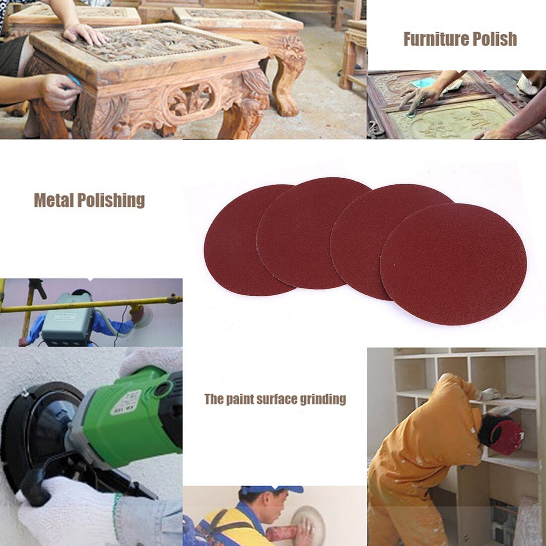 30pcs/set 5inch 125mm Round Sandpaper Disk Sand Sheets Grit 80/100/120/180/240/320 Hook and Loop Sanding Disc for Sander Grits
