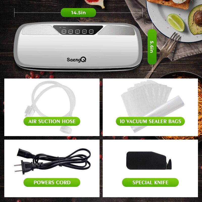 Elektrisk vakuumförseglare vakuumförpackningsmaskin sous vide vakuumförseglare för matförvaring matförpackare vakuumpåsar försegling