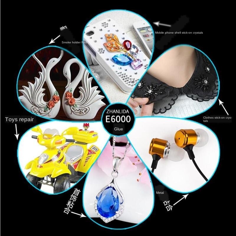 Industriële Vloeibare E6000 Super Lijm Sterke Lijm Voor Diy Diamond Schilderij Doek Metalen Stof Rhinestones Crystal Glass