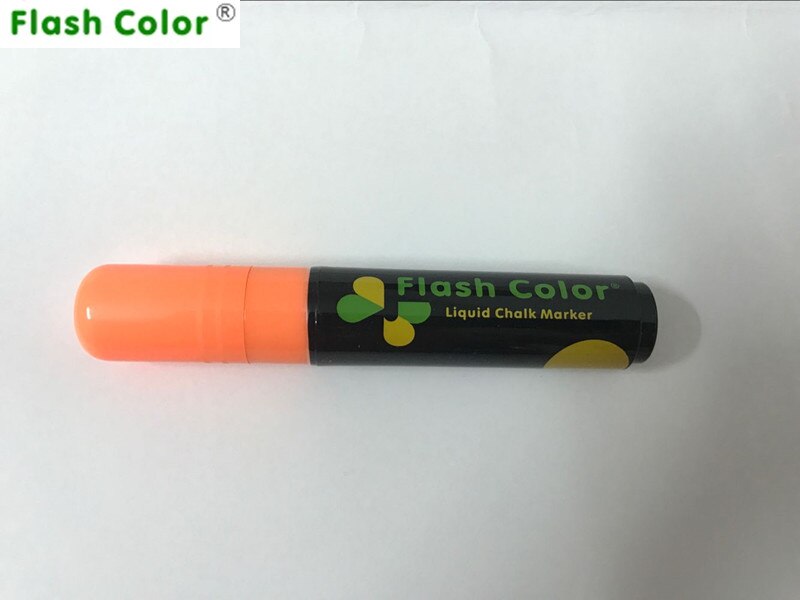 Flashcolor-rotuladores de tiza líquida de neón, 10mm, para tablero de escritura LED, plumas de escritura con efecto neón, 1 unids/lote, 8 colores: Orange