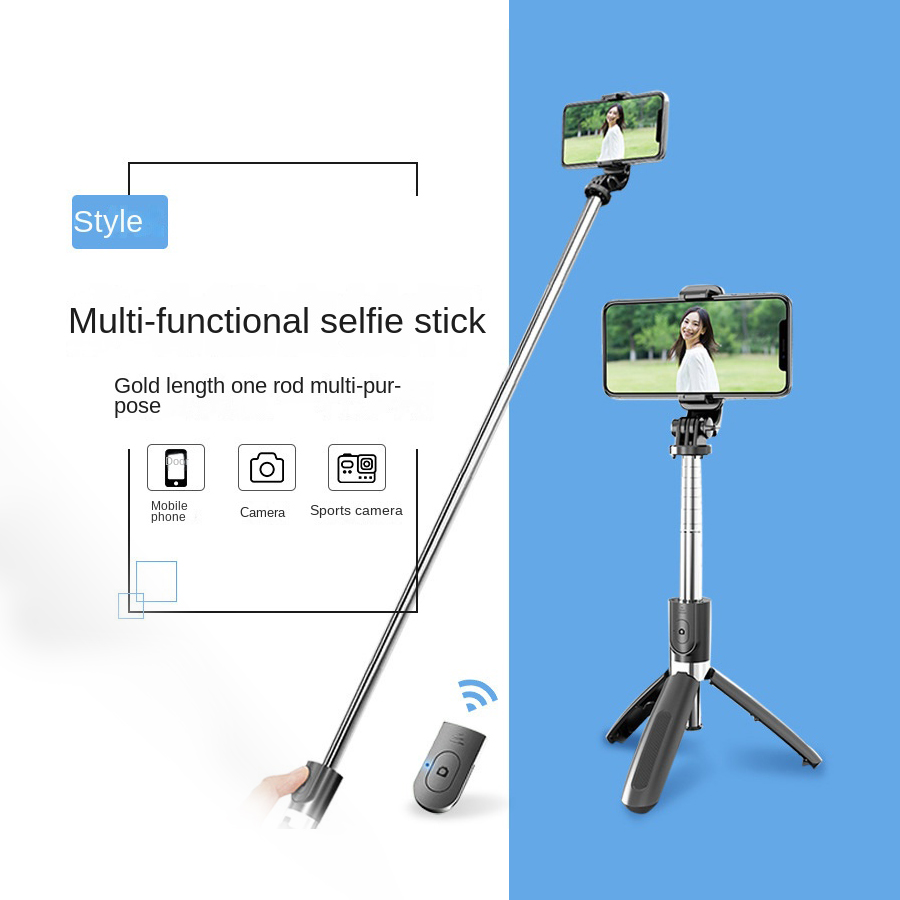 L02 Wireless Bluetooth Selfie Stick with Mini Tripod Foldable Selfie Rod with Remote Control for Phone Action Camera Iphone