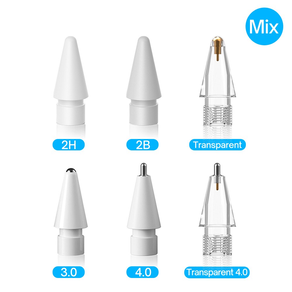 Tip voor Apple Pencil Tip Penpunt voor Apple Pencil 1e 2e Generatie 1 2e Gen Potlood Vervanging Tip 2H 2B 4.0 Transparante Penpunt: Lavendel