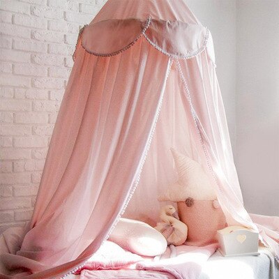 Ins Baby Room decor Mosquito Net Kid bed curtain canopy Round Crib Netting tent baldachin 240cm bedroom girl canopy cot