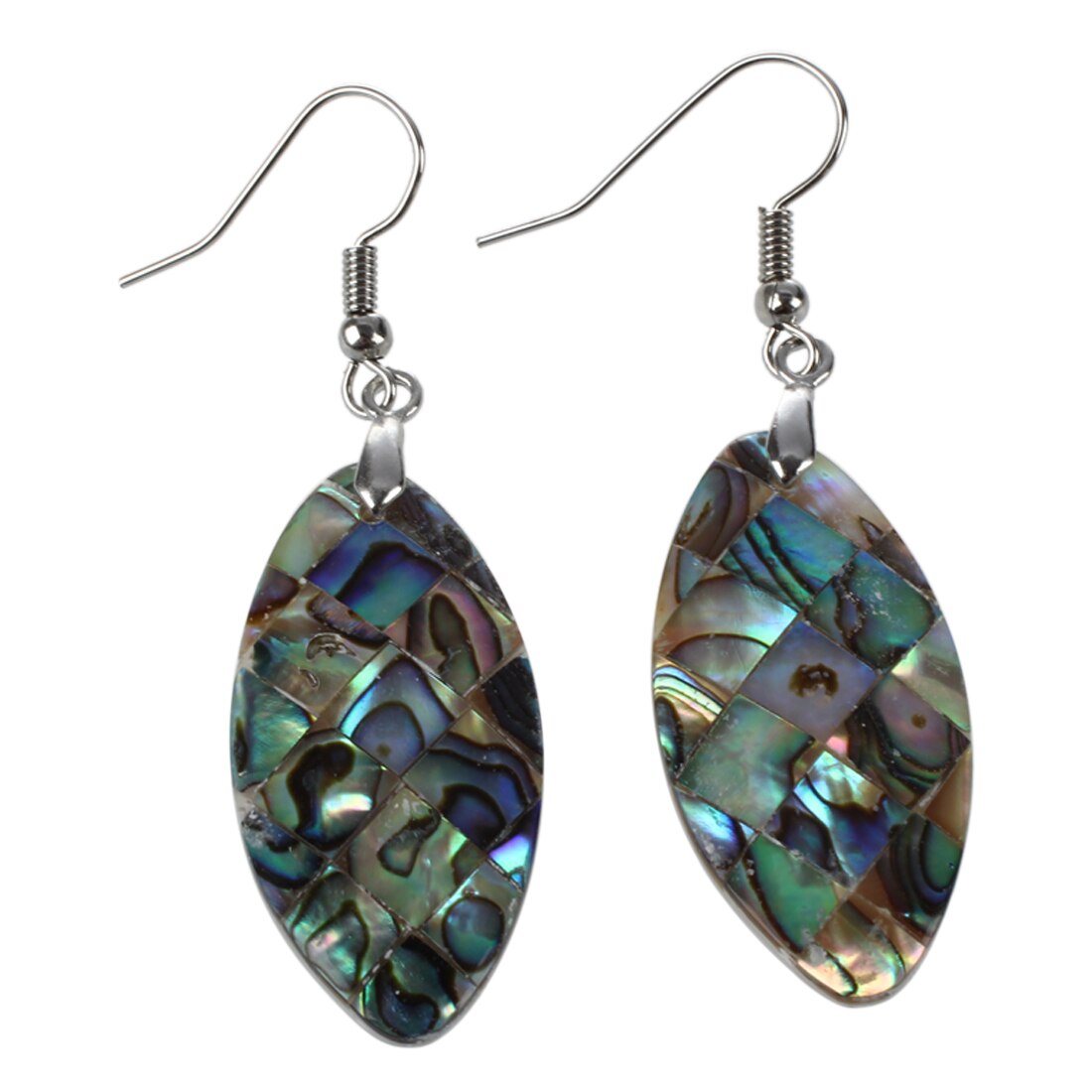 33X16mm abalone shell Marquise Earrings TOP