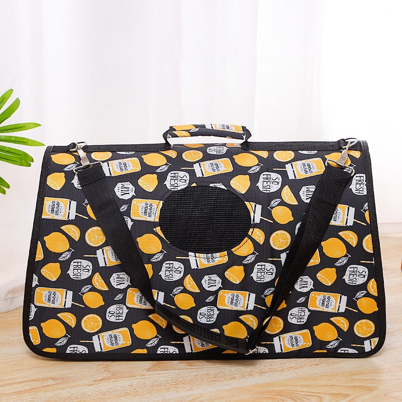 Cat Backpack Small Oxford Cloth Pet Bag Carrier Accessories Transporter Cage Dog Car Supplies Goods For Animals Travel Products: Black Yellow Lemon / 52x22x29cm