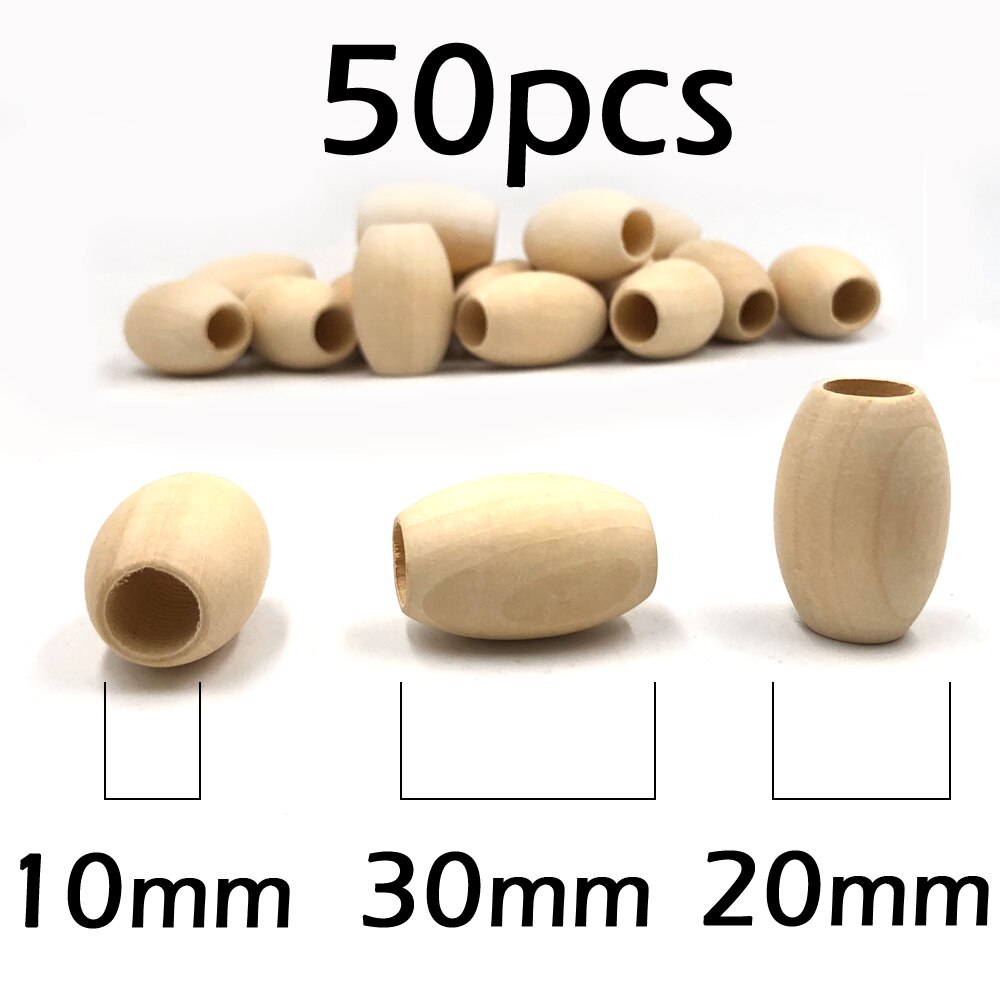 Grandes perles de café en bois naturel marron, grosses perles rondes en bois , amples, 15x20mm pour bracelet de fabrication de bijoux, bricolage, 50pcs: 30x20mm50pcs Oval