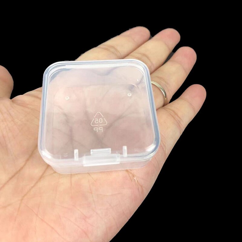 6 PCS Mini Storage Box Transparent Square Plastic Box Earrings Jewelry Packaging Storage Small Square Box Jewelry Organizer