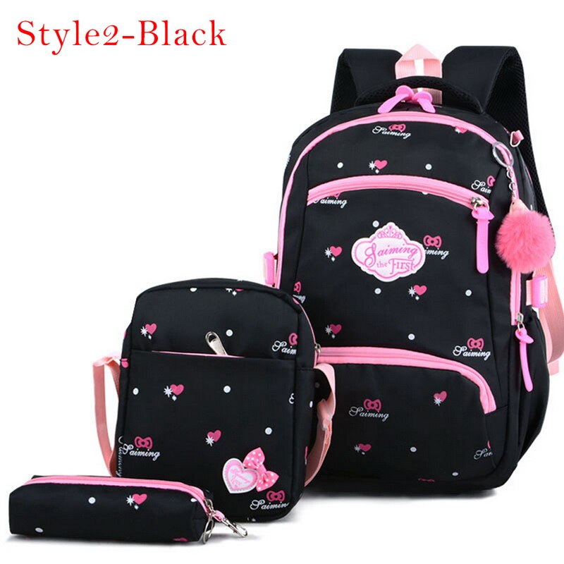 3 Pcs Afdrukken Schooltas Voor Kinderen Kids School School Rugzakken Voor Meisjes Tiener Roze Paars Bagpack: 11