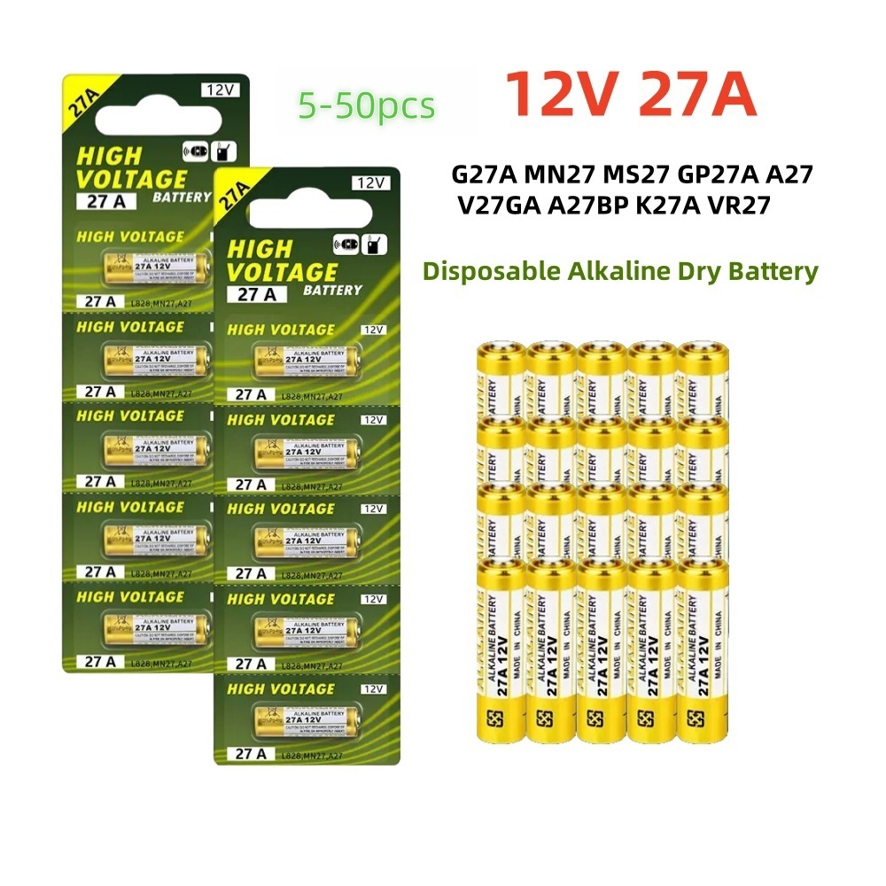 5-50Pcs A27 27A 12V Alkaline Batterie G27A MN27 MS27 GP27A L828 V27GA ALK27A A27BP K27A VR27 R27A für Türklingel Fernbedienung Spielzeug