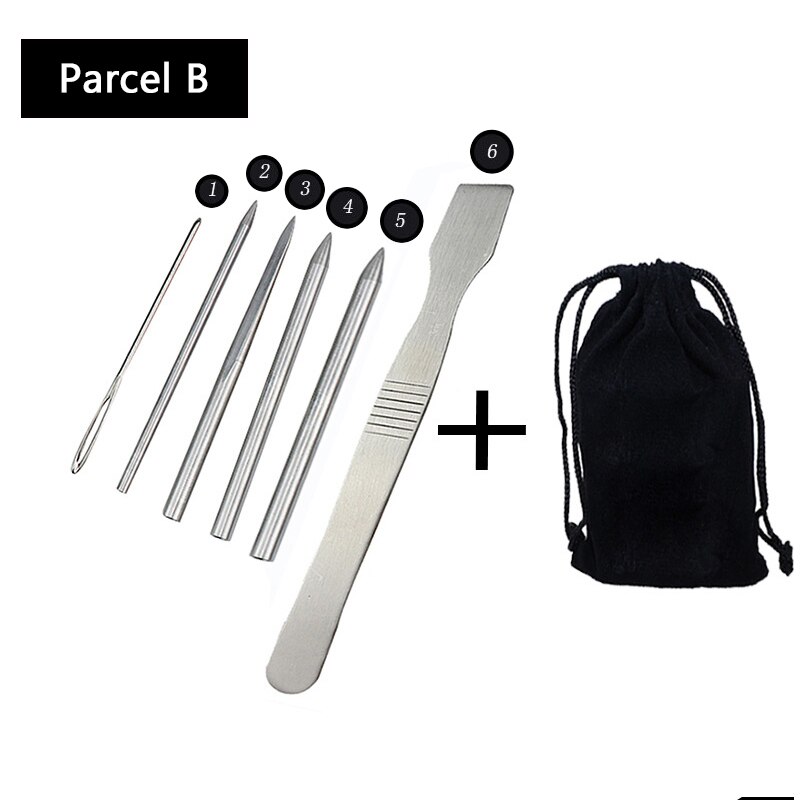 Paracord Stitching Set Stainless Steel Umbrella Rope Needle Bracelet Flattener Knitting Needles DIY Jewelry Accessories: Parcel B-6