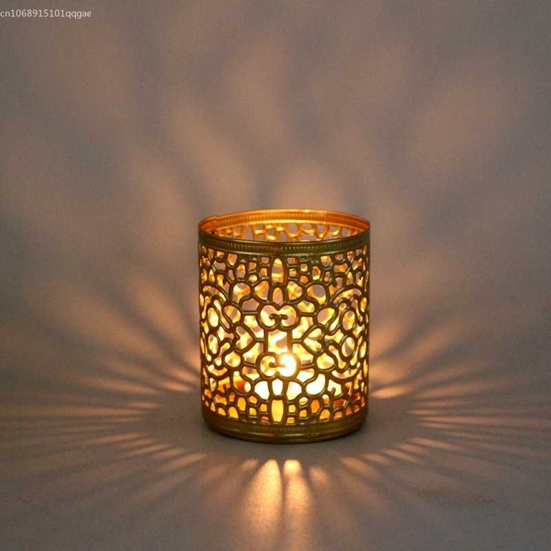 nordisch Gold Hohl Eisen Leuchter Eisen Duft Kerze Tasse Kreative Handwerk Aromatherapie Hause Dekoration