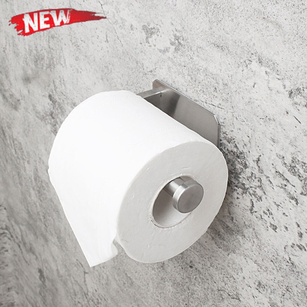 40# Self Adhesive Toilet Paper Holder for Bathroom Stick on Wall Stainless Steel