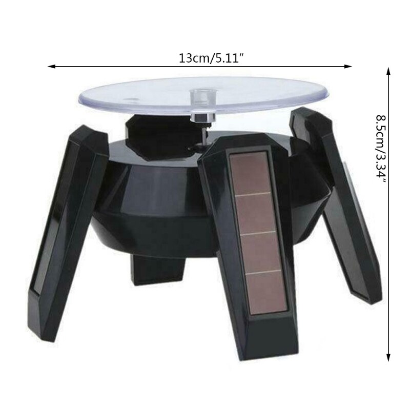 Solarbetriebener, um 360 grad drehbarer schmuckpräsentationsständer mit led-beleuchtung