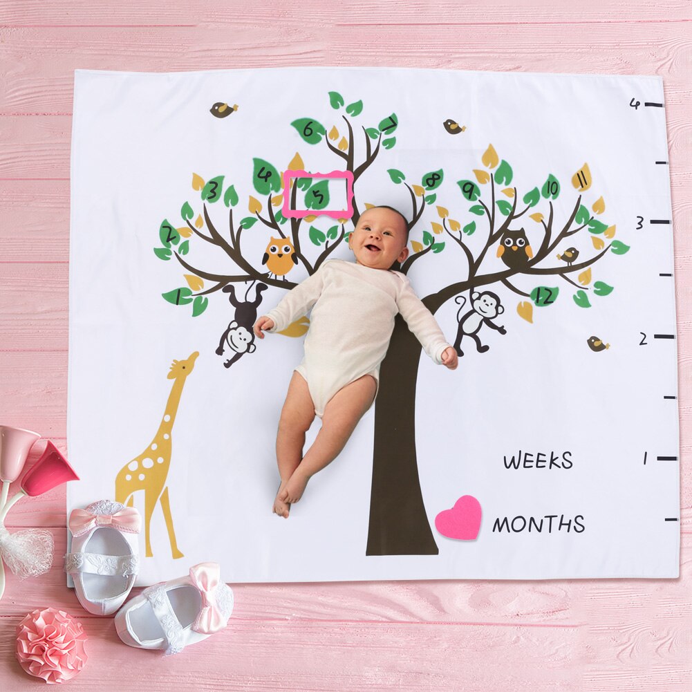 120x100cm Baby Milestone Blanket Moderate Elasticity and Thickness Casual Infant Photography Prop Backdrop Cloth