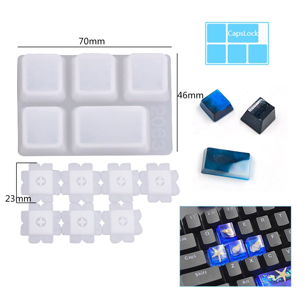 Manual DIY Mechanical Keyboard Key Cap Silicone Mold UV Crystal Epoxy Molds Bear Palm Shape Handmade Crafts Making Tools: E