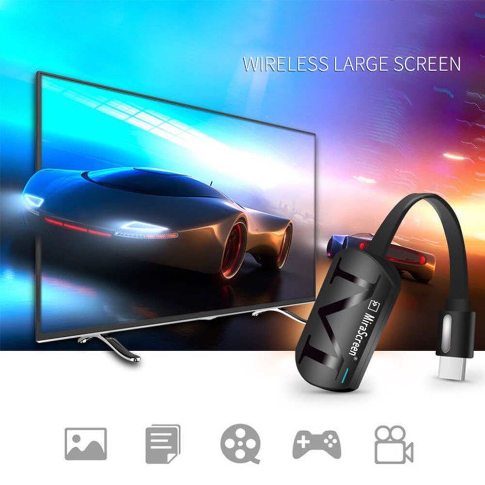 Pantalla Mira inalámbrica G4 DLNA Airplay, receptor de pantalla WiFi HD Media Miracast TV Dongle 1080P