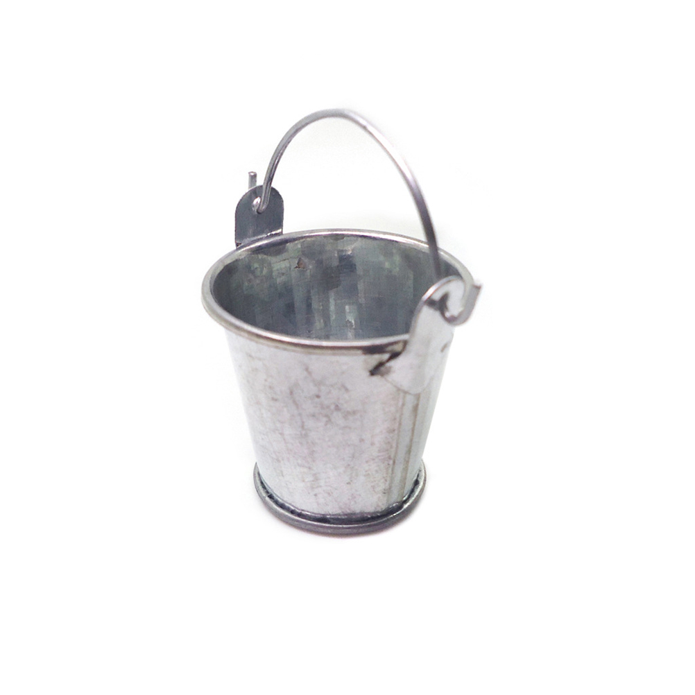 2 Stuks Mini Gegalvaniseerd Emmers Tin Emmer Emmer Model Mini Tuin Miniatuur Metalen Emmers Kind