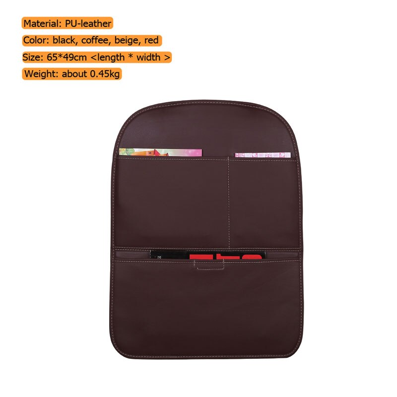 1pc pu skinn bil arrangør sete rygg oppbevaring vanntett beskyttelse bag deksel holder bak sete arrangør til låve oppbevaringsmatte