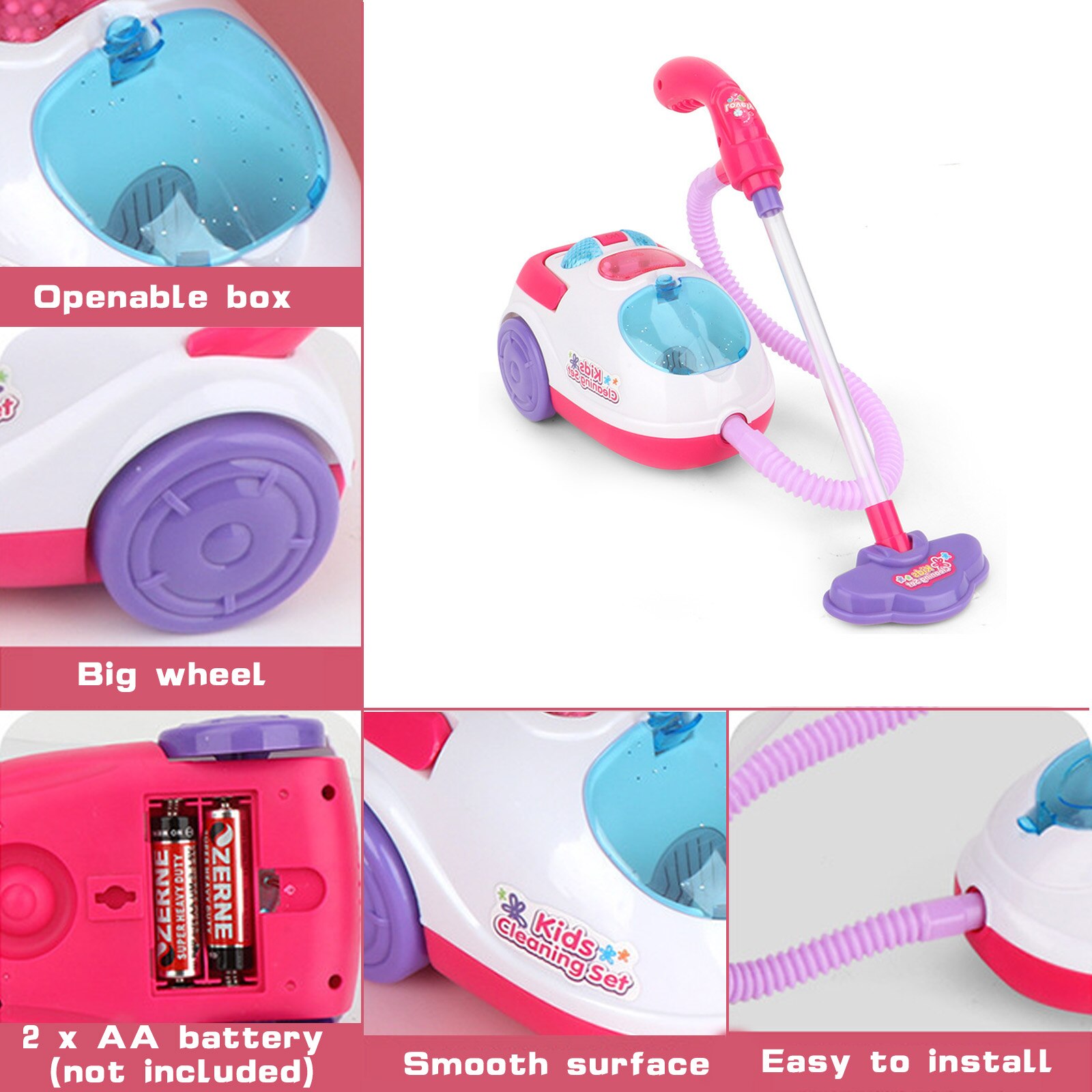 Children Simulation Vacuum Cleaner Toy with Sound Light Pretend Role Play Games Toys Playset Best for Kids Boys Girls