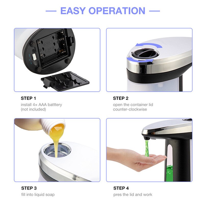 Liquid Soap Dispenser 400Ml Automatic Intelligent Sensor Induction