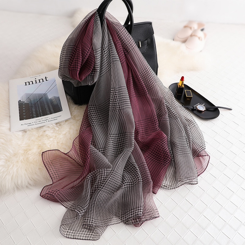 Lot De 5 Foulards Carrés En Soie Imitation Pour Femme - 60x60 Cm, Motifs Variés, Doux Et élégants