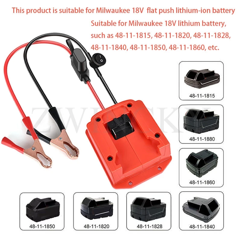 Adaptateur de batterie pour Makita/Dewalt/Milwaukee, convertisseur de batterie Li-Ion 18V 20V, connecteur d'alimentation avec fusible équipé