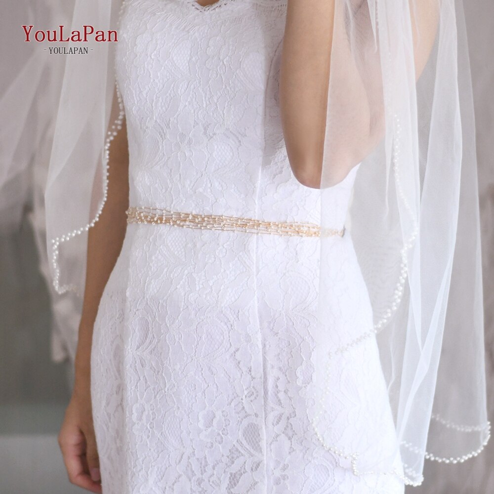 TOPQUEEN, SH28-G, cinturones de novia dorados, faja con cuentas para boda, vestido de , accesorios de boda, cinturón delgado para mujer,
