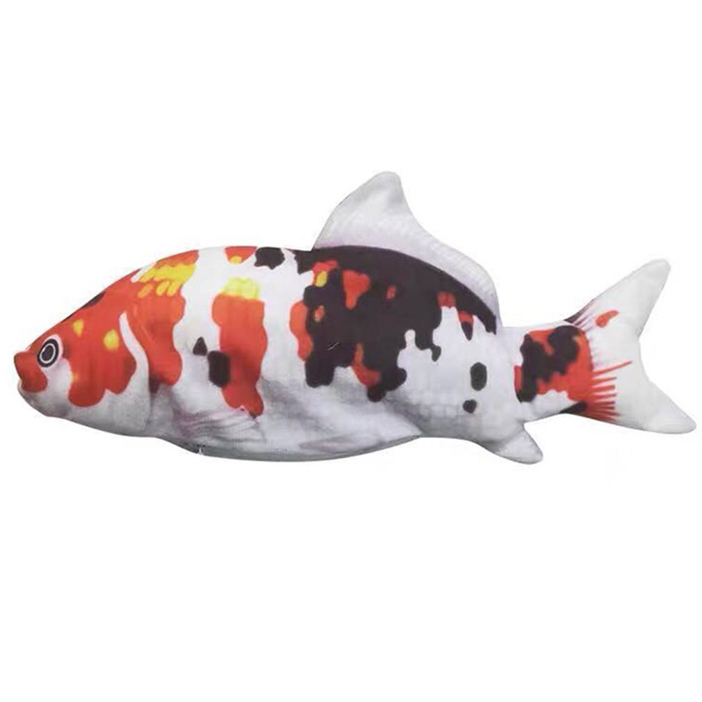 Elektrische Dansen Vis Speelgoed Pluche Interactieve Elektronische Bite Resistant Chew Molaire Moving Dancing Vis Speelgoed Kitten Slijpen Klauw: Koi