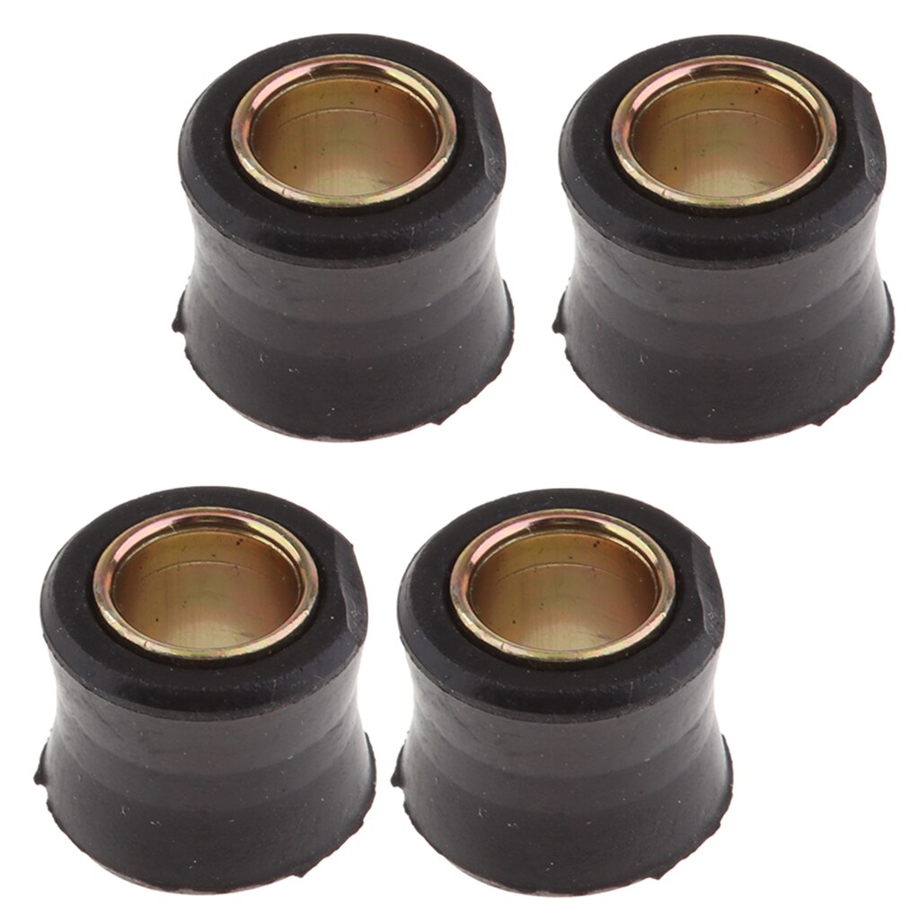 4x Black Motorcycle Shock Absorber Bushing Made Of Rubber And Metal, Replacement For The Old Or Defective Bush, Φ12mm