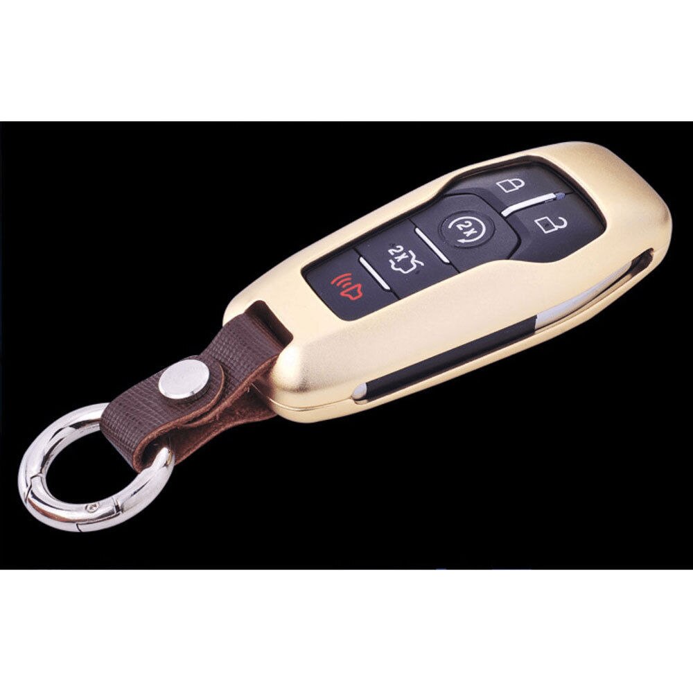 Aluminium Car Smart Remote Key Case 5 Knop Cover Voor FORD LINCOLN MKZ MKC MKX Met Sleutelhanger Sleutelhanger