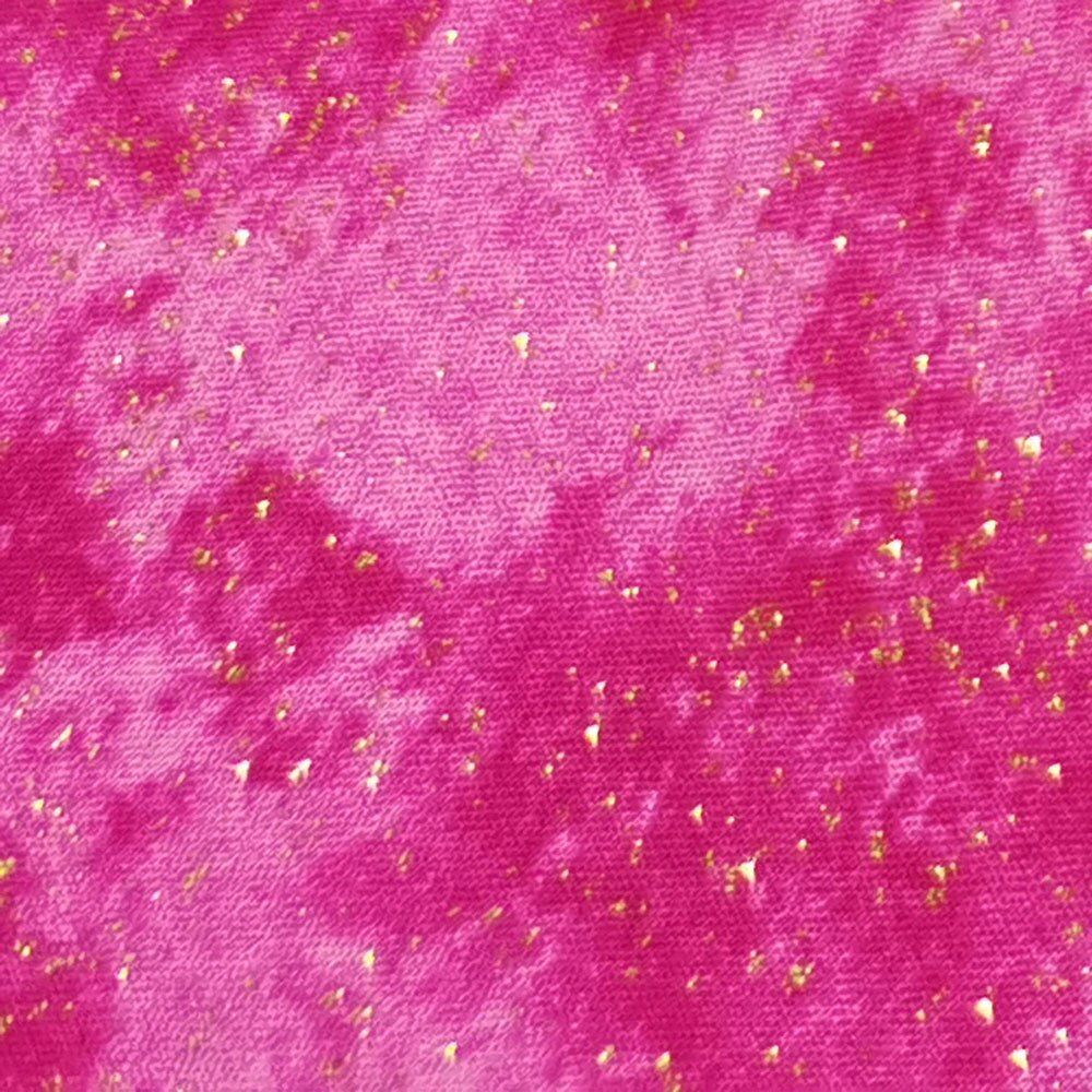 Galakse stjernehimmel gylden glitter stempling almindeligt bomuldsstof bundt diy patchwork rose smaragd lilla: Lyserød