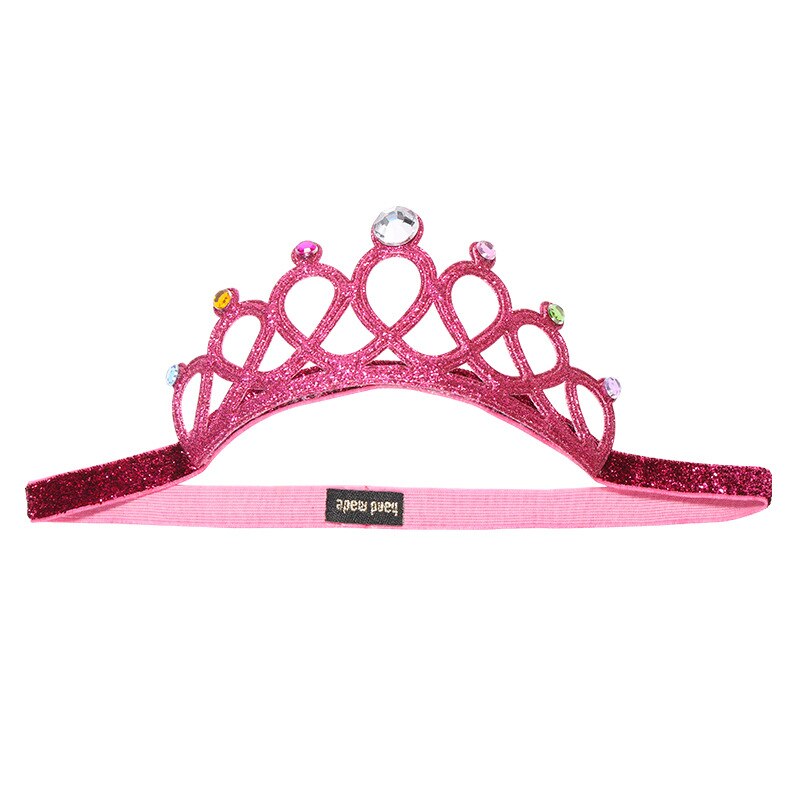 Diadema de princesa con diamantes de imitación para niño, diadema elástica para el pelo, corona, Tiara, accesorios para Cosplay, banda para el pelo, accesorio para , joyería para el cabello: 5