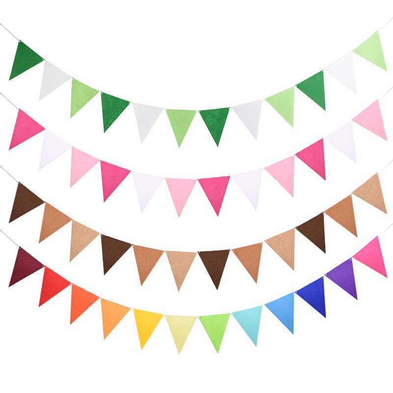 2.5m 12 flag flerfarvet vimpel banner gør-det-selv fødselsdagsfest hængende guirlande bryllup festival bunting indretning baby shower forsyning 75