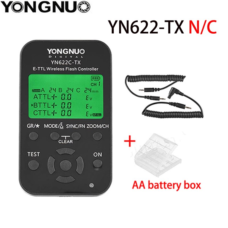 Yongnuo – contrôleur de Flash e-ttl LCD sans fil YN-622C-TX/YN-622N-TX YN622, transmetteur de déclencheur de Flash 1/8000s pour Canon Nikon DSLR
