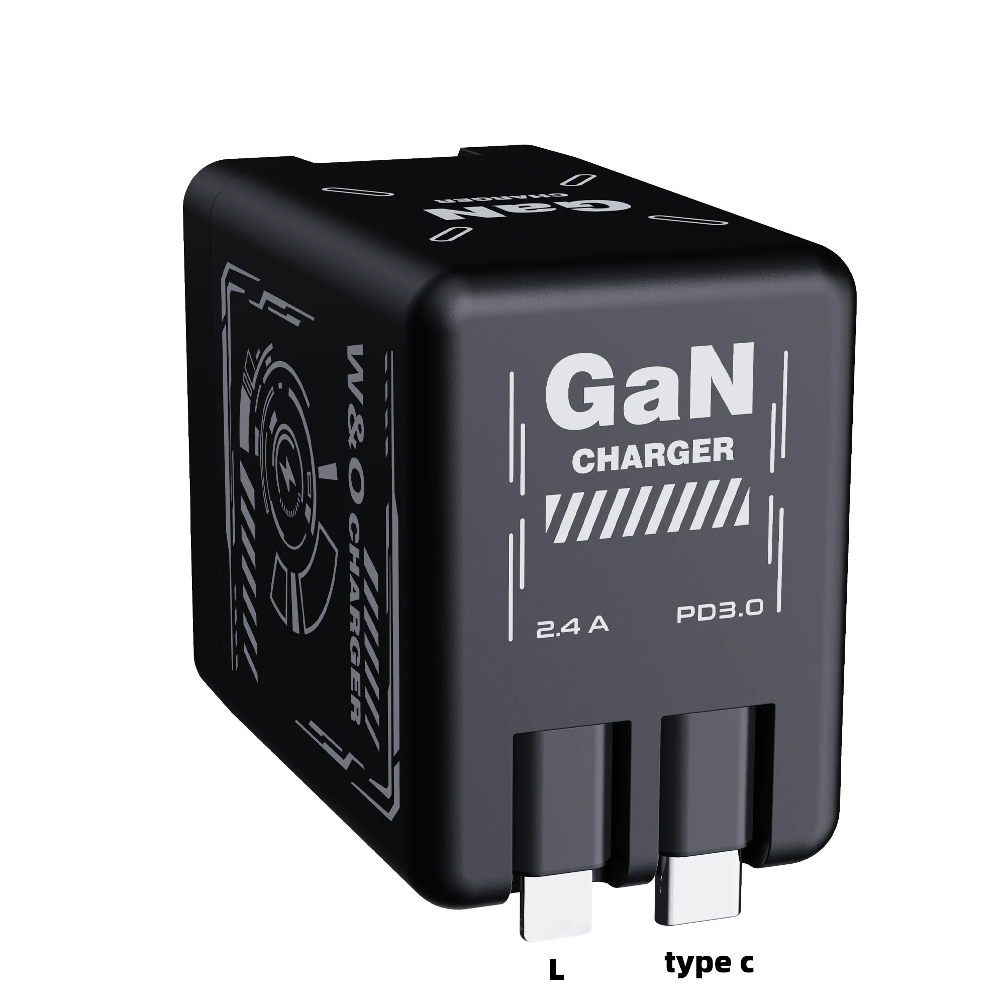 GaN 20W Snellader met intrekbare Type-C kabel, snellaadadapter voor iPhone 17 16 15 14 13 12 11 iPad