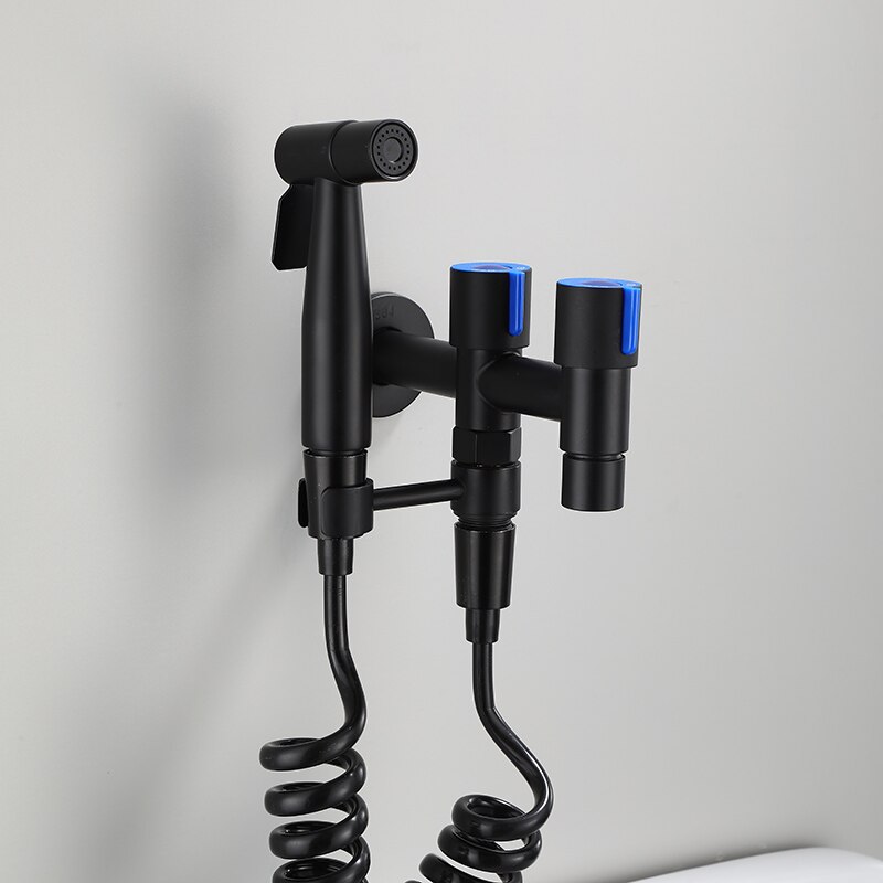 Black Washing Machine Faucet Wall Mounted Bidet Faucet Single Cold Black Outdoor Faucet Bathroom Sink Tap Garden Bibcock Tap: style 4