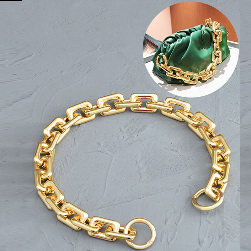 Frauen Kette Tasche Schulter Riemen Harz Material Goldene Vintage Tasche Kette Griff Schulter Tasche Schlüssel Kette Dicke: gold / 40CM
