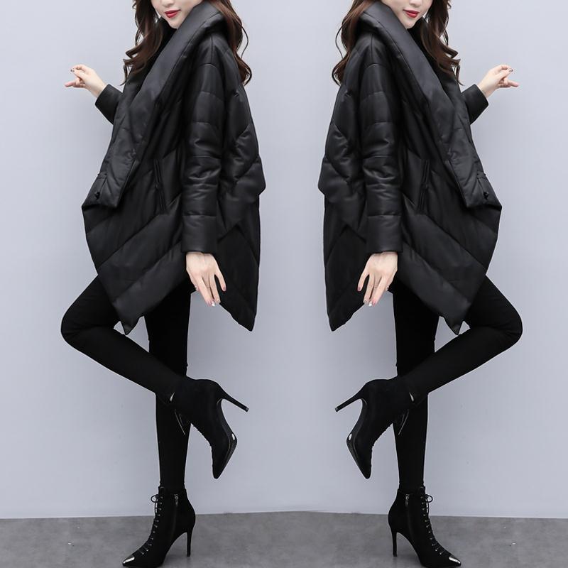 Kvinnor vinter koreansk lös asymmetrisk längd jacka kvinnlig bomull vadderad kappa tjock solid kappa långa oversized parkas  a4