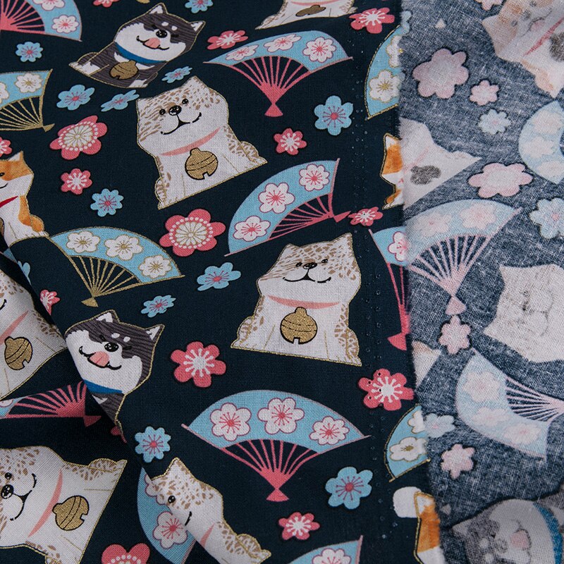Tecido para cães de algodão shiba inu impressão tecido para costura vestido e sacos diy material caseiro vários tamanhos S33-TJ1027