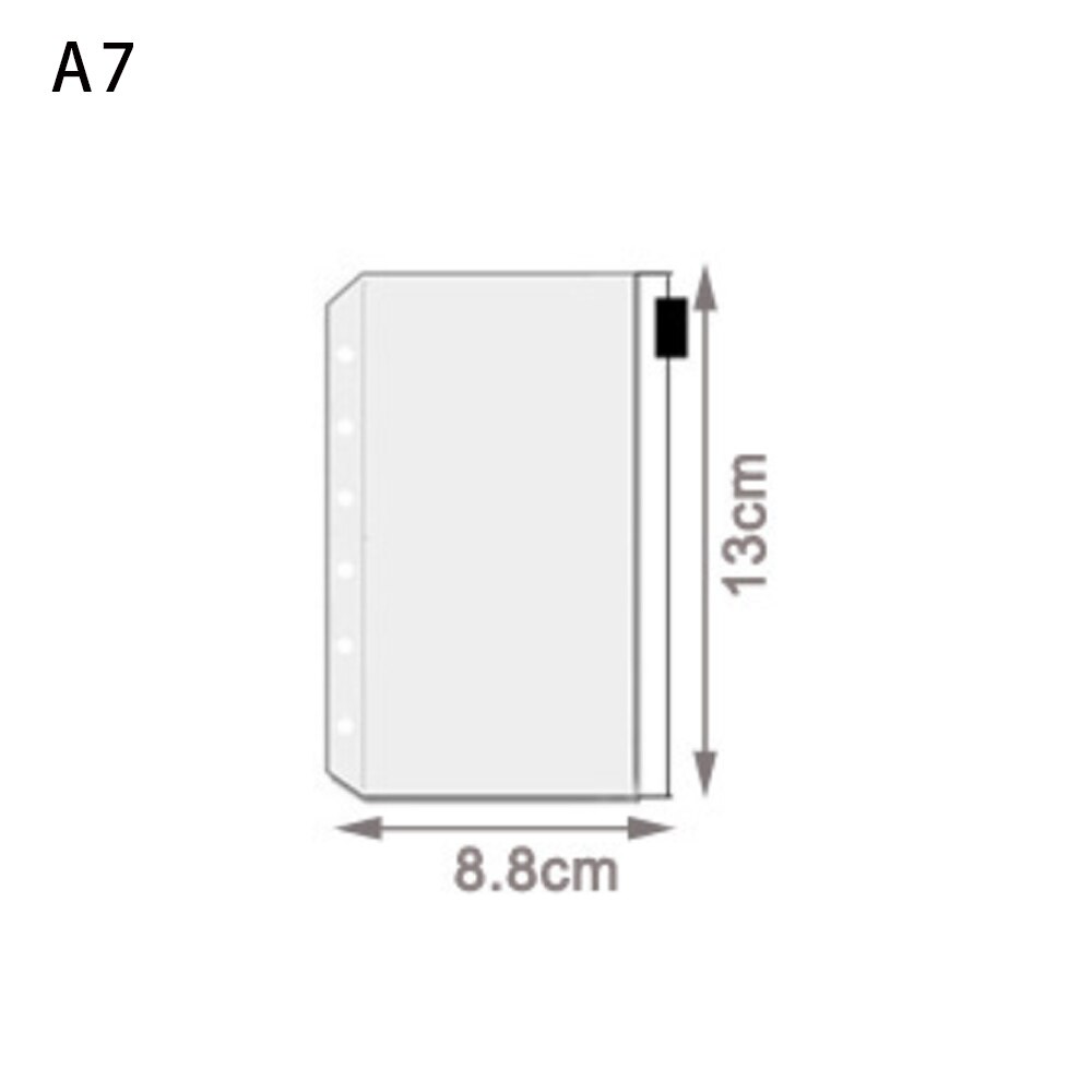 5 stk / mye arkivarrangør lagringsmappe standard gjennomsiktig pvc løvpose med selvformet glidelås arkiveringsdokument: A7