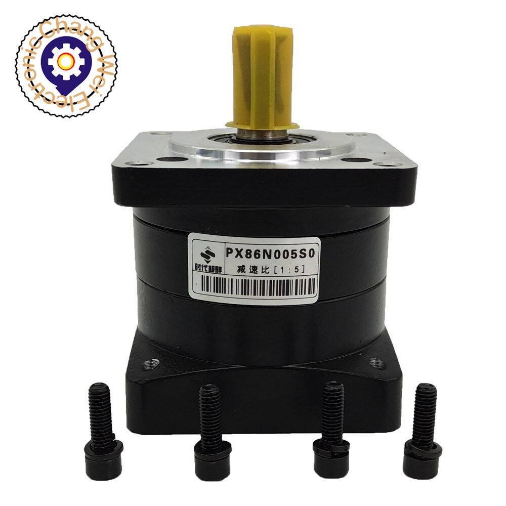 PX86N005S0 Planetary Reducer black planetary reducer + Reduction ratio 1:5 +Flange installation method.