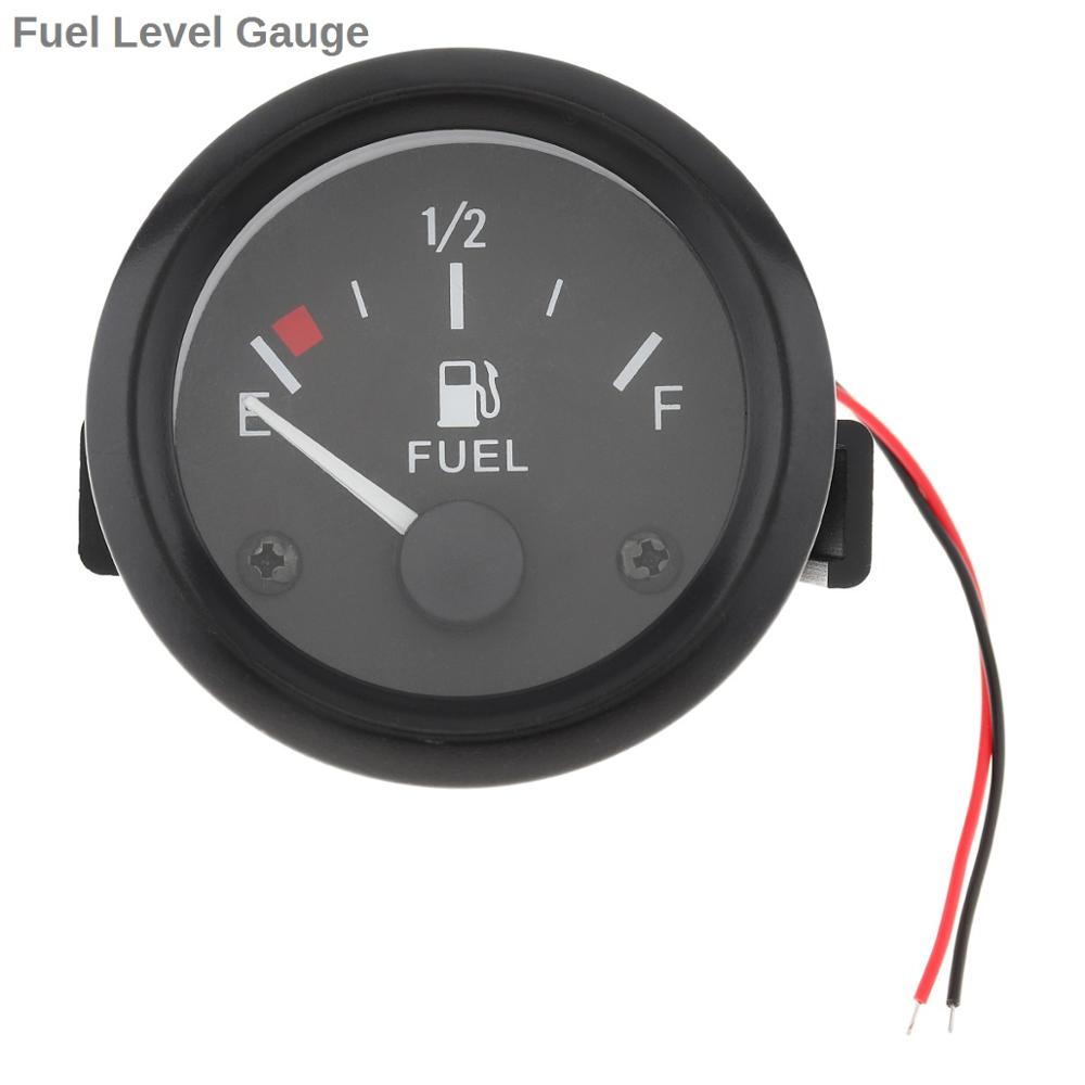 Universal 2 tommer 52mm bil amperemeter voltmeter 60-0-60 amp gauge volt meter til båd lastbil atv amp meter mål til biler: Brændstofniveaumåler