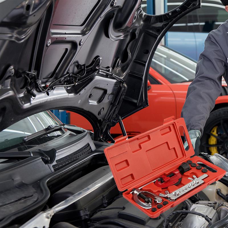 10Pcs Metric Tube Flaring Tool Brake Fuel Pipe Repair Cutting Flaring Tools Double Flaring Dies Tool Set For Refrigeration Steel