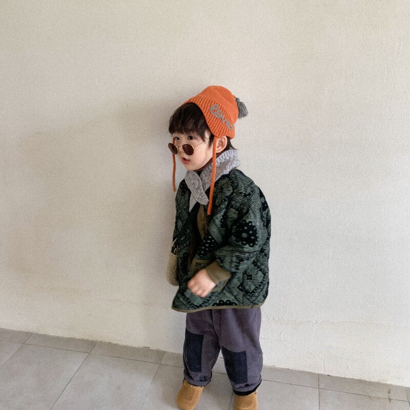 Manteau ample en coton pour enfants de 1 à 9 ans, automne 9160 de vêtements rétro coréens pour garçons et filles,